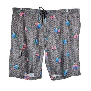 Tommy Bahama Gray Tropical Print Men's Swim Shorts
